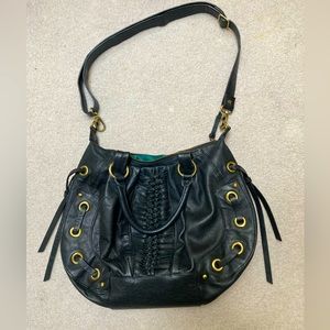 Hype Black Leather Boho Purse